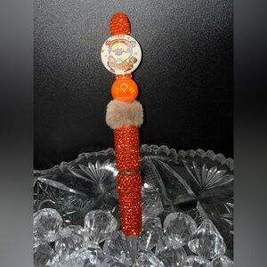 Orange Glitter Tigger Bling Pen. Homemade and New